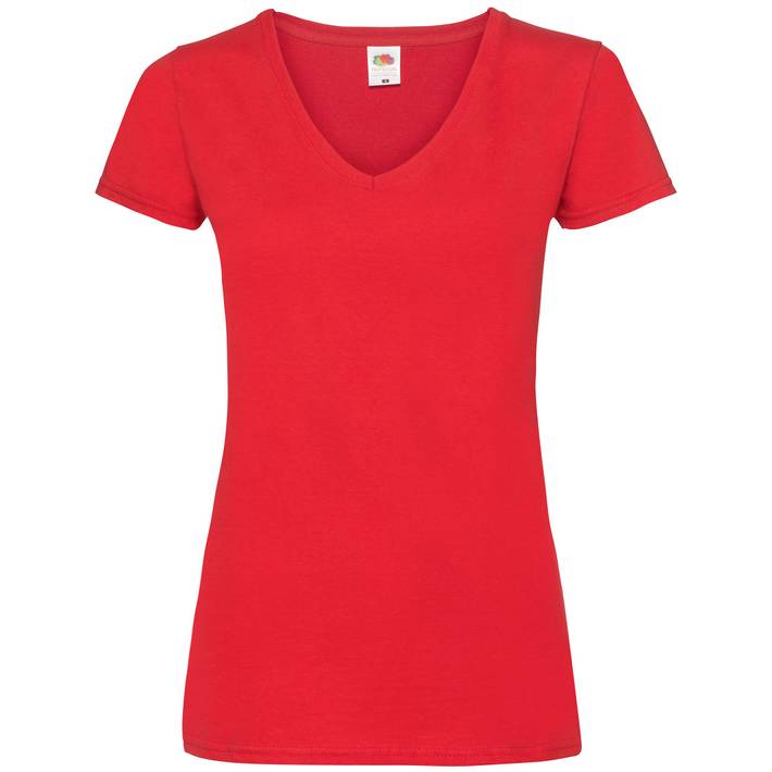 16.1398 F.O.L. - Lady-Fit Valueweight V-Neck T red .004
