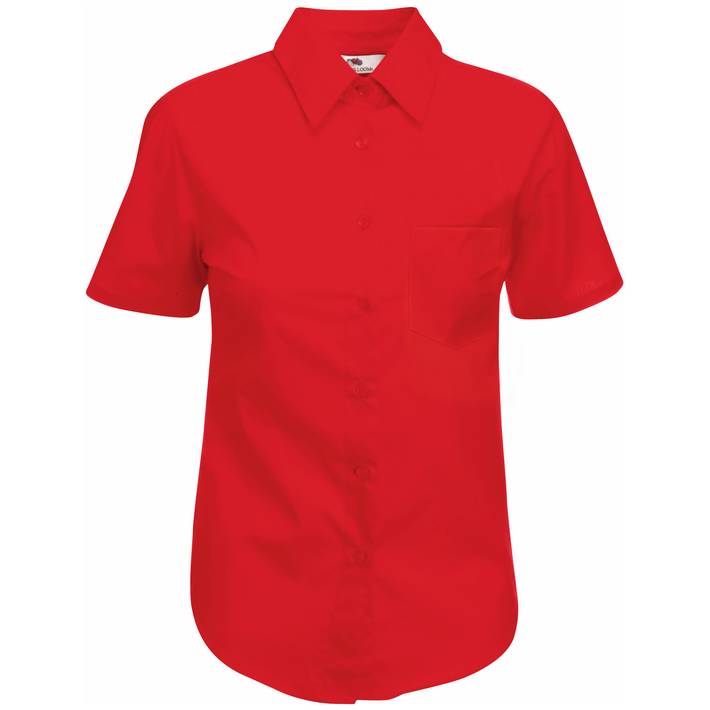 16.5014 - F.O.L.  Lady-Fit Poplin Shirt SSL red 004