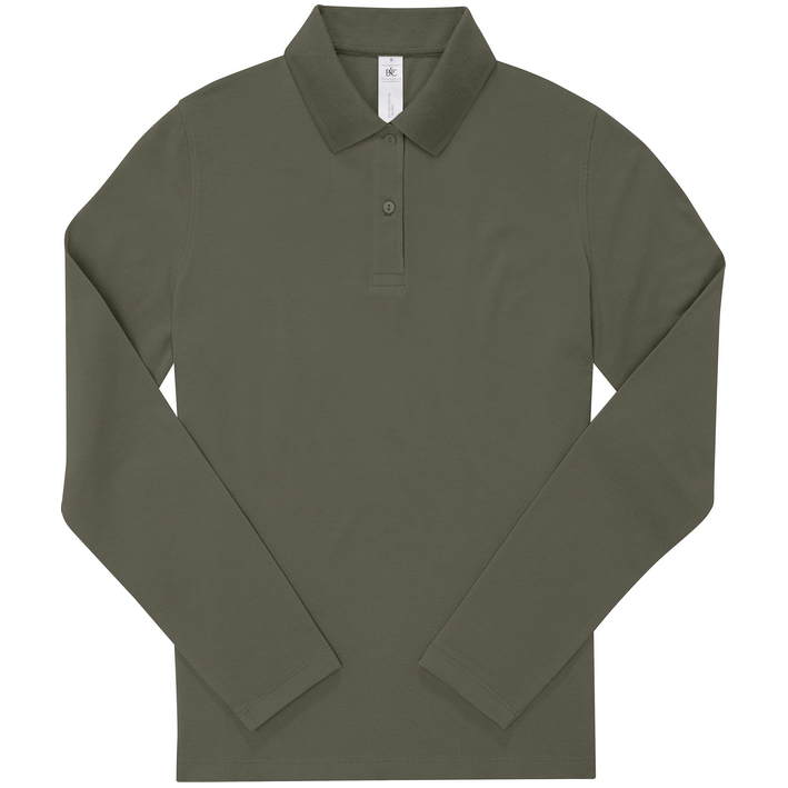 01.W462 B&C - My Polo 180 LSL /women camo green .zk8